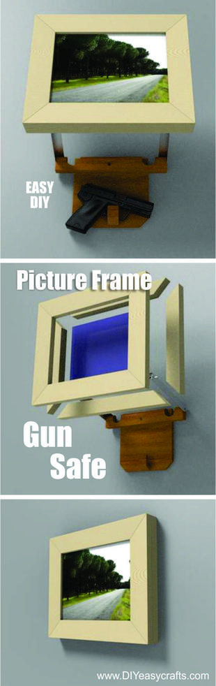 How to build a Picture frame Hidden Gun Safe. Easy DIY project. www.DIYeasycrafts.com