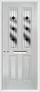 2 Panel 2 Arch Composite Door resin lead glass