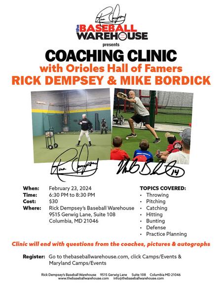 Coaching Clinics - The Baseball Warehouse - Baltimore, Md