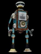 retro robot sculpture art astronaut