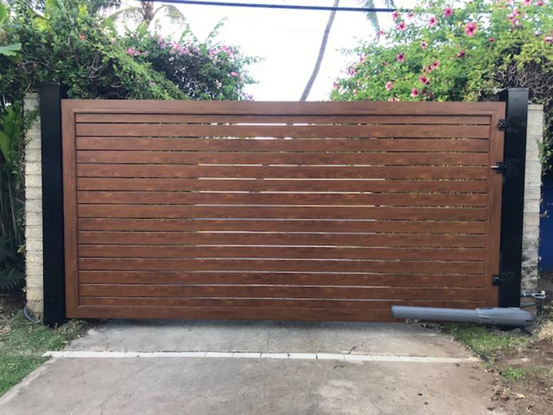 Island Style Gates, Aluminum gates Hawaii, Driveway gate Honolulu, Privacy Gates Oahu, Custom Gates Oahu, Automatic Gates Hawaii, modern aluminum driveway gates