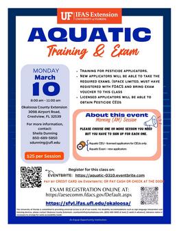 Aquatic Training & Exam Flyer