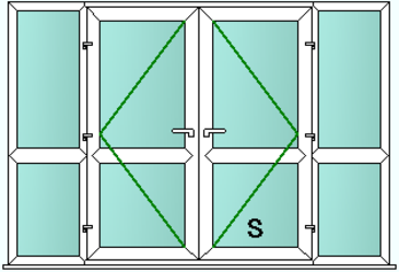 French doors with side panels and mid rails