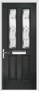 2 Panel 2 Square Composite Door regal sapphire glass