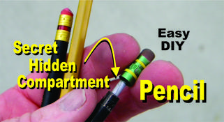 Easy DIY Pencil with secret hidden compartment. Free step by step instructions. www.DIYeasycrafts.com