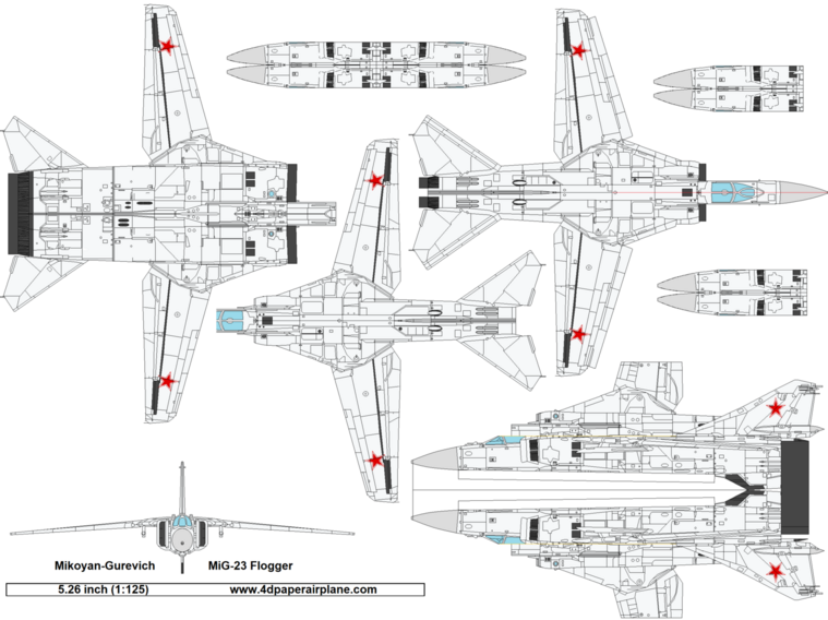 4D model template of Mikoyan-Gurevich MiG-23 Flogger