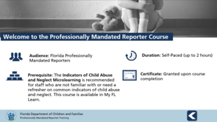 Professionally Mandated Reporter Course