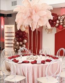 Baby Pink Ostrich Feather Centerpiece 