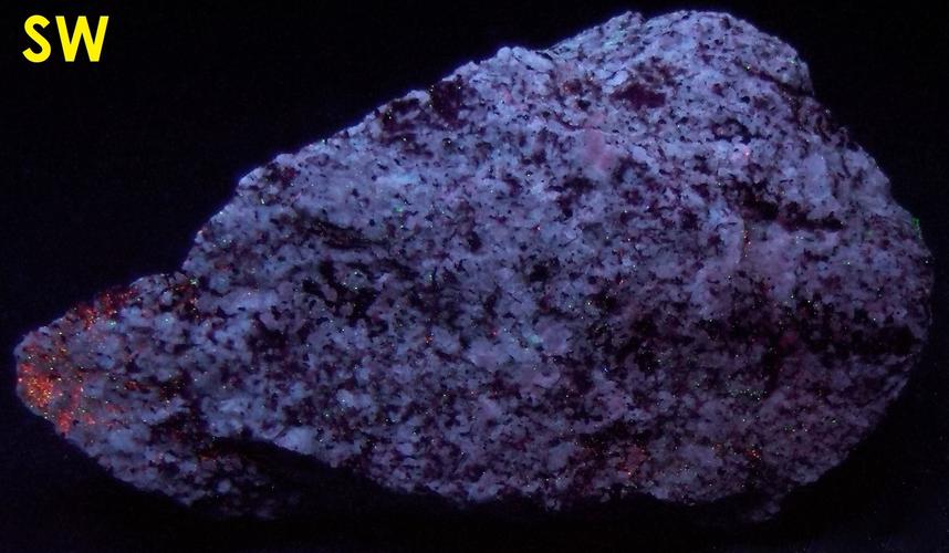 fluorescing MICROCLINE AMAZONITE feldspar with Mica - Franklin, Sussex Co., New Jersey