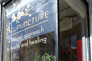 Photo of window to this retail operations for "Acupuncture, A Natural Approach to Health and Healing," at Main Street, Nyack