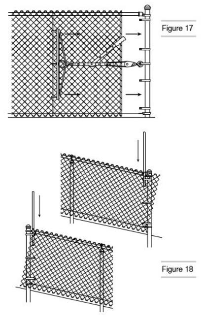 Chain link fence outlet uneven ground