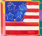 Peter Max Flag with Heart