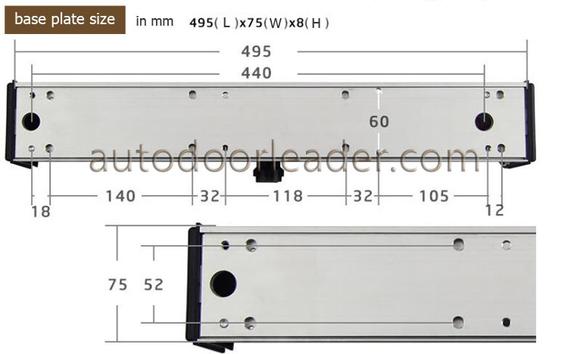 Automatic swing door opener installation dimension