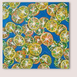oranges, lemons, fruit painting, fruit pattern, large painting