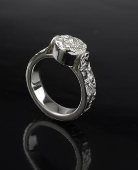 Hand fabricated sterling silver ring