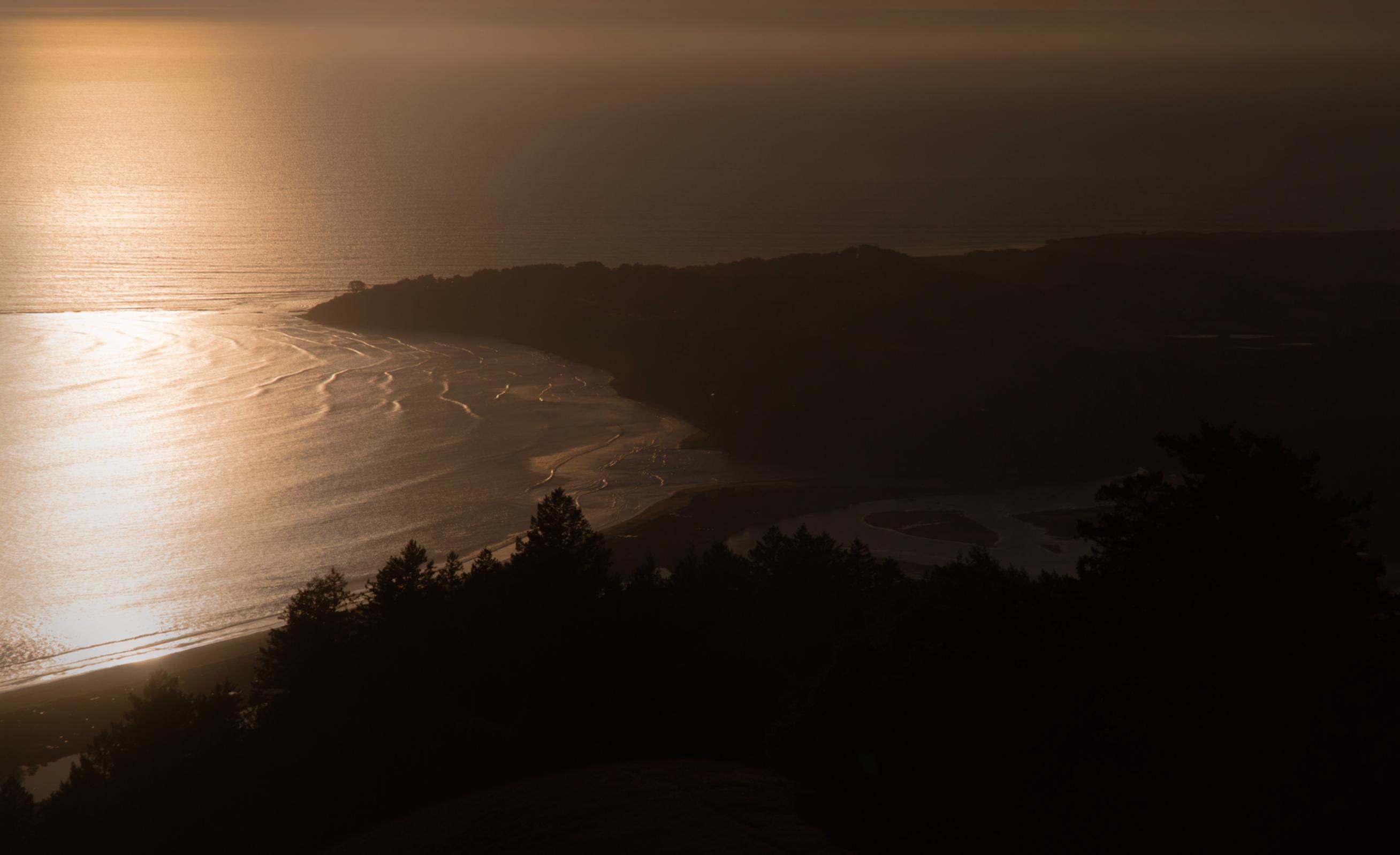 california sunset beach overview contrast
