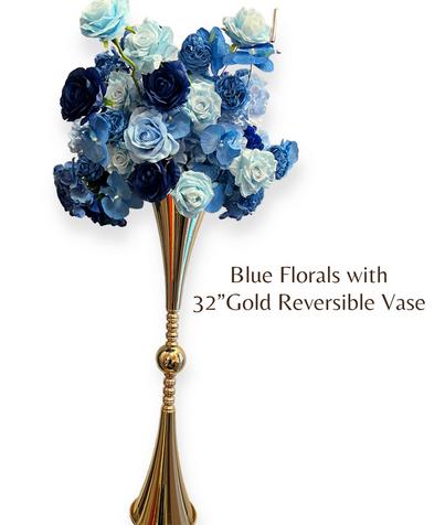 Reversible flute vase crystal chandelier ostrich feather centerpiece -  RentalCenterpiece