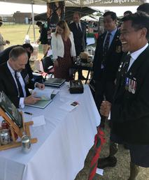 Corporal Haribahadur Budha Magar and Craig Lawrence at the Regimental launch of the new Gurkha RGR25 book