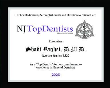 NJ Top Dentist 2023 Shadi Vaghei DMD