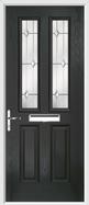 2 panel 2 square composite door regal opal glass