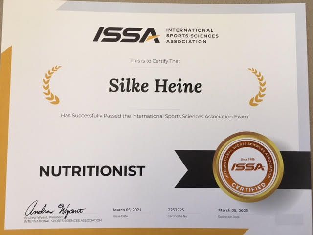 Silke Heine is a Certified Fitness Nutritionist