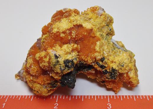 Orpiment & Baryte crystals- Quiruvilca Mine, Peru