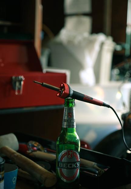 soldering maker movement beer bottle