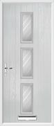 3 Square Composite Door stripes glass