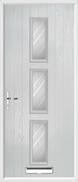 3 Square Composite Door stripes glass