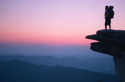 McAfee Knob overlook in Virginia at sunset