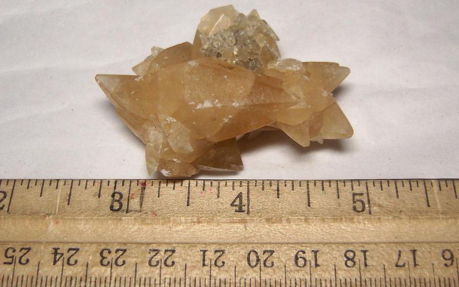 CALCITE crystals, fluorescent - Pugh Quarry (France Stone Co. Custar quarry), Weston (near Custar), Wood County, Ohio, USA, ex Paul and Betty Kelly, collected ~1960