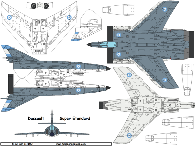 4D model template of Dassault-Breguet Super Étendard