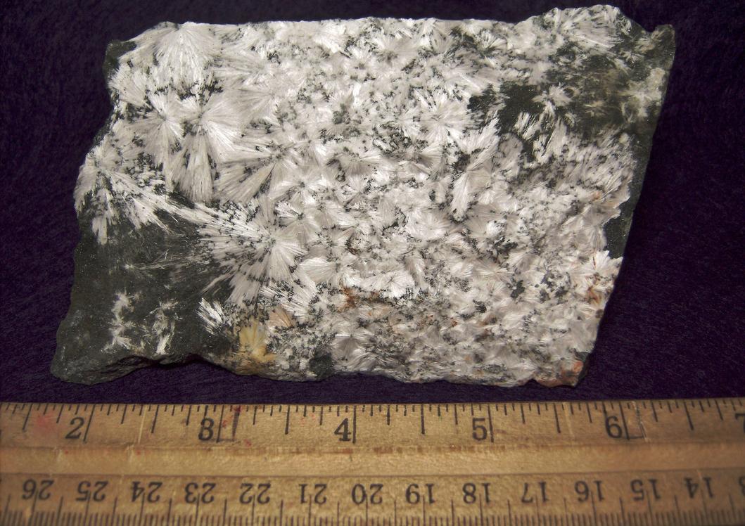 fluorescent phosphorescent Xonotlite, Magnetite, Serpentine, Hunting Hill quarry (Rockville Crushed Stone Quarry; Travilah Quarry; Rockville Quarry; Bardon Stone Quarry; Aggregate Industries Quarry), Rockville, Montgomery County, Maryland, USA, ex Fred J. Parker