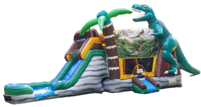 DINOSAURS FRONT YARD 7 IN 1 (water slide with landing pool) - Combos /  Interactives (wet/dry)