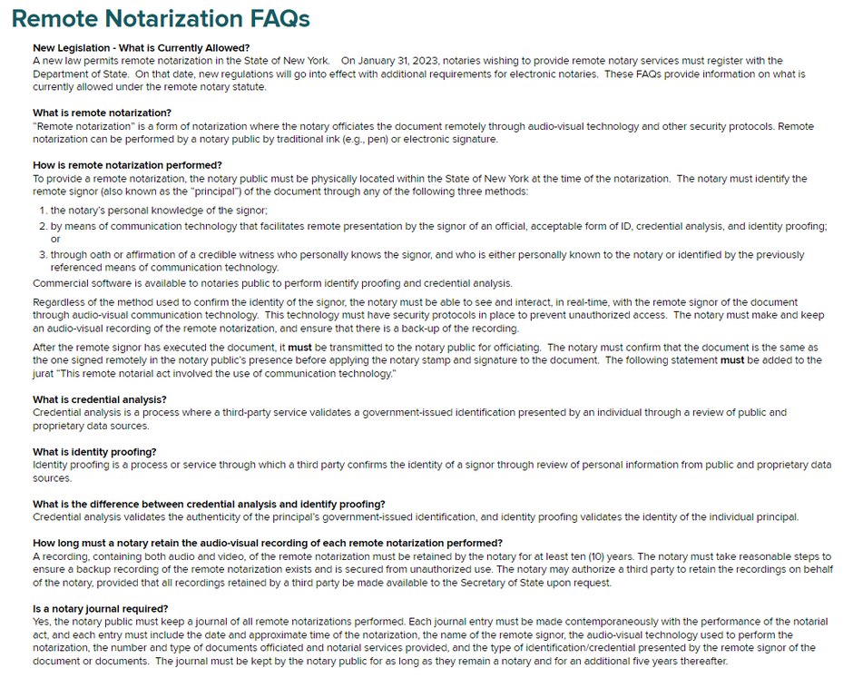 Remote Online Notary RON