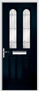 2 Panel 2 Arch Composite Door regal opal glass