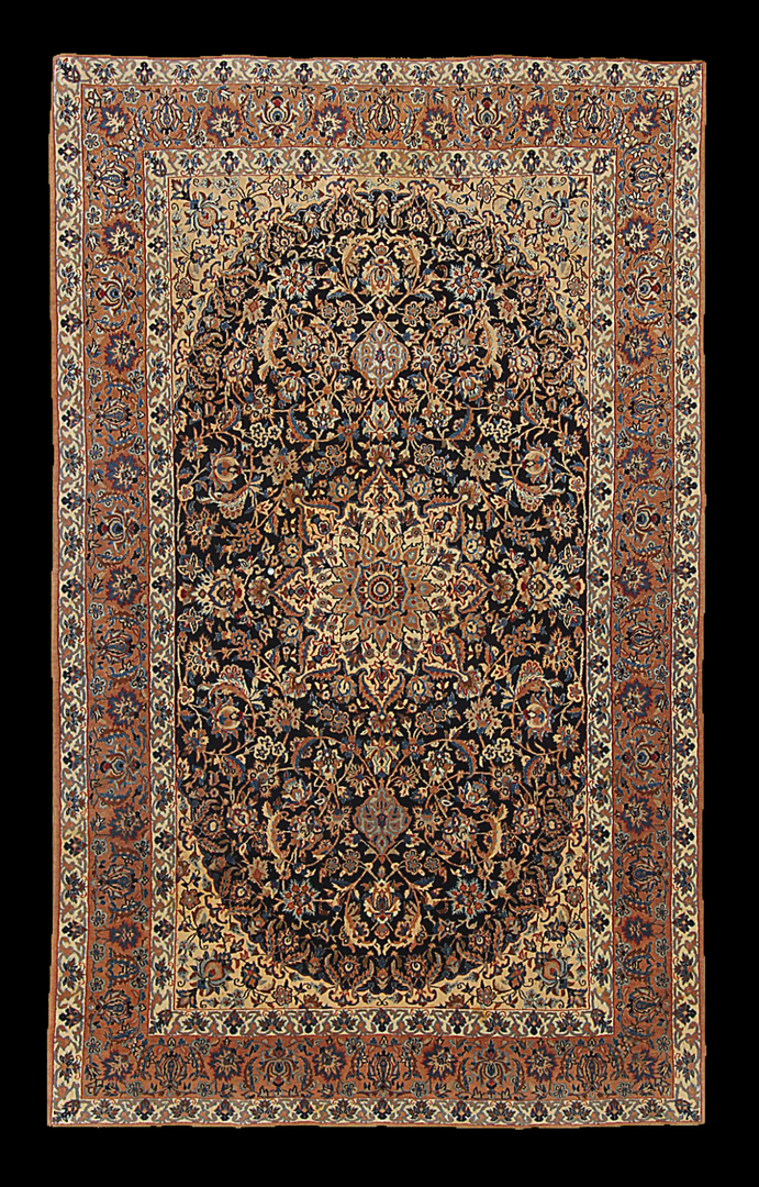 Semi-Antique Persian Mud Rug, Mahi Design ~1970