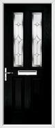 2 Panel 2 Square Composite Door regal sapphire glass