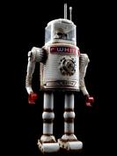 retro robot sculpture art astronaut