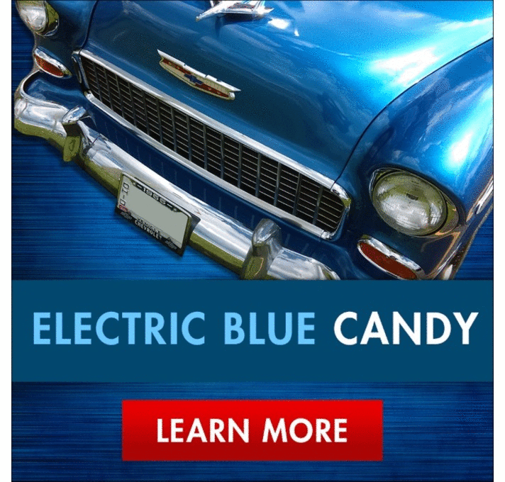 Electric Blue Candy Paint job on Classic Car