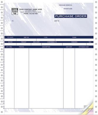 Tractor-fed invoice form with side perforations and copies for impact printers.ith side perforations for impact printers.