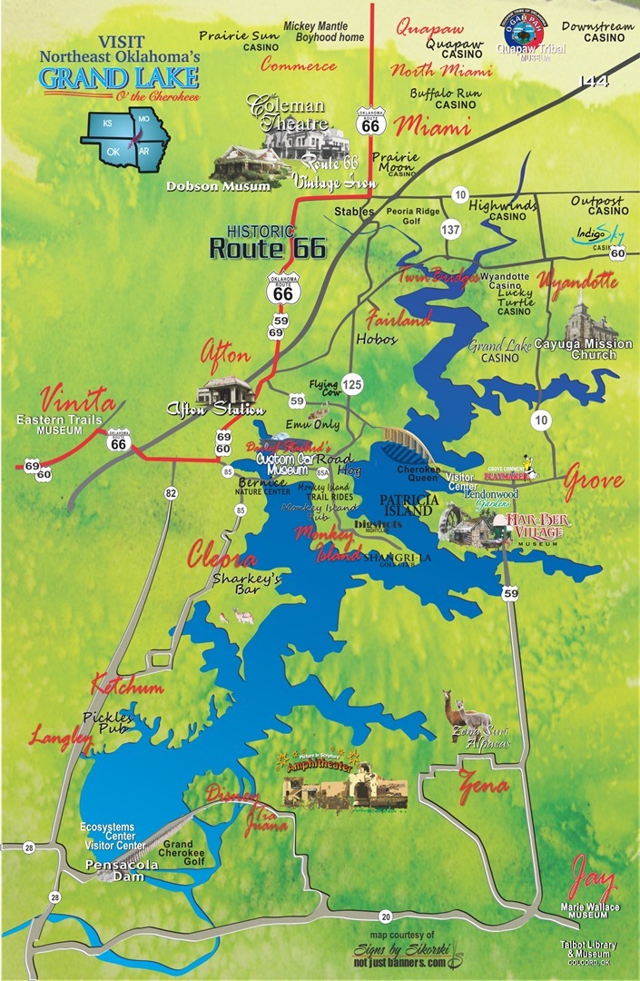 Grand Lake OK Route 66 map
