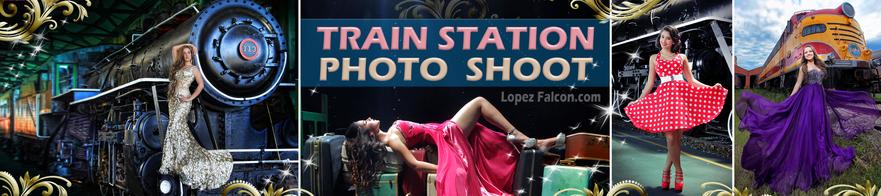 QUINCEANERA PHOTOGRAPHY WITH TRAINS qince photography train station
