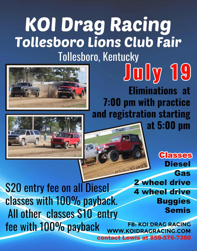 Tollesboro Lions Club Fair & Horse Show Schedule