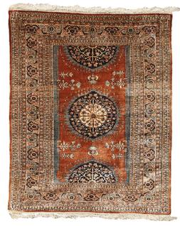 Tabriz silk rug