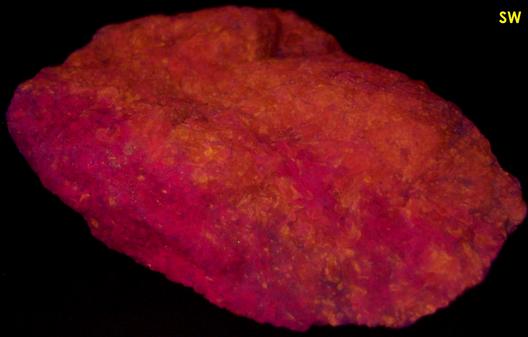 fluorescent CLINO-SUENOITE Manganocummingtonite and TREMOLITE - International Talc Company Mine No.8 (Reynolds Mine), Talcville, St. Lawrence County, New York, USA