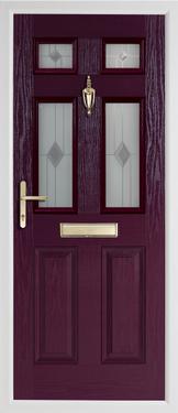 2 panel 4 square composite door in purple