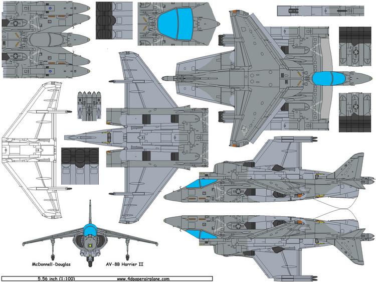 4D model template of McDonnell-Douglas AV-8B Harrier II