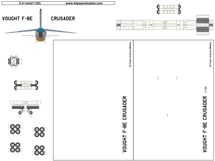 4D model template of Vought F-8E Crusader