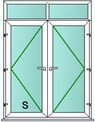 French doors with top light